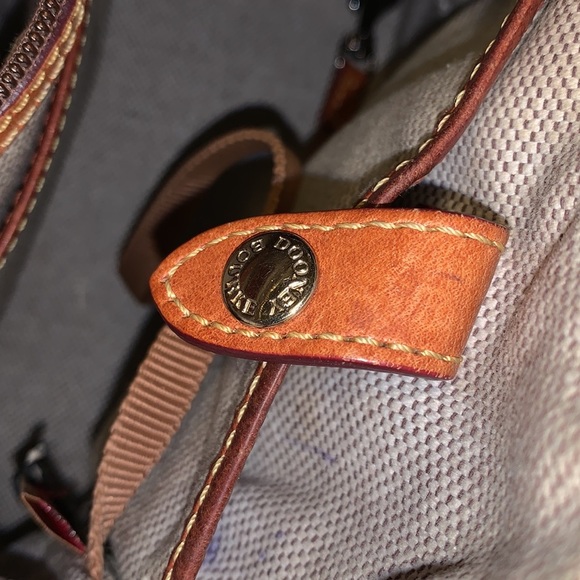 Dooney & Bourke Vintage Yellow Ostrich Print and Tan Leather Shoulder Bag - Picture 9 of 11